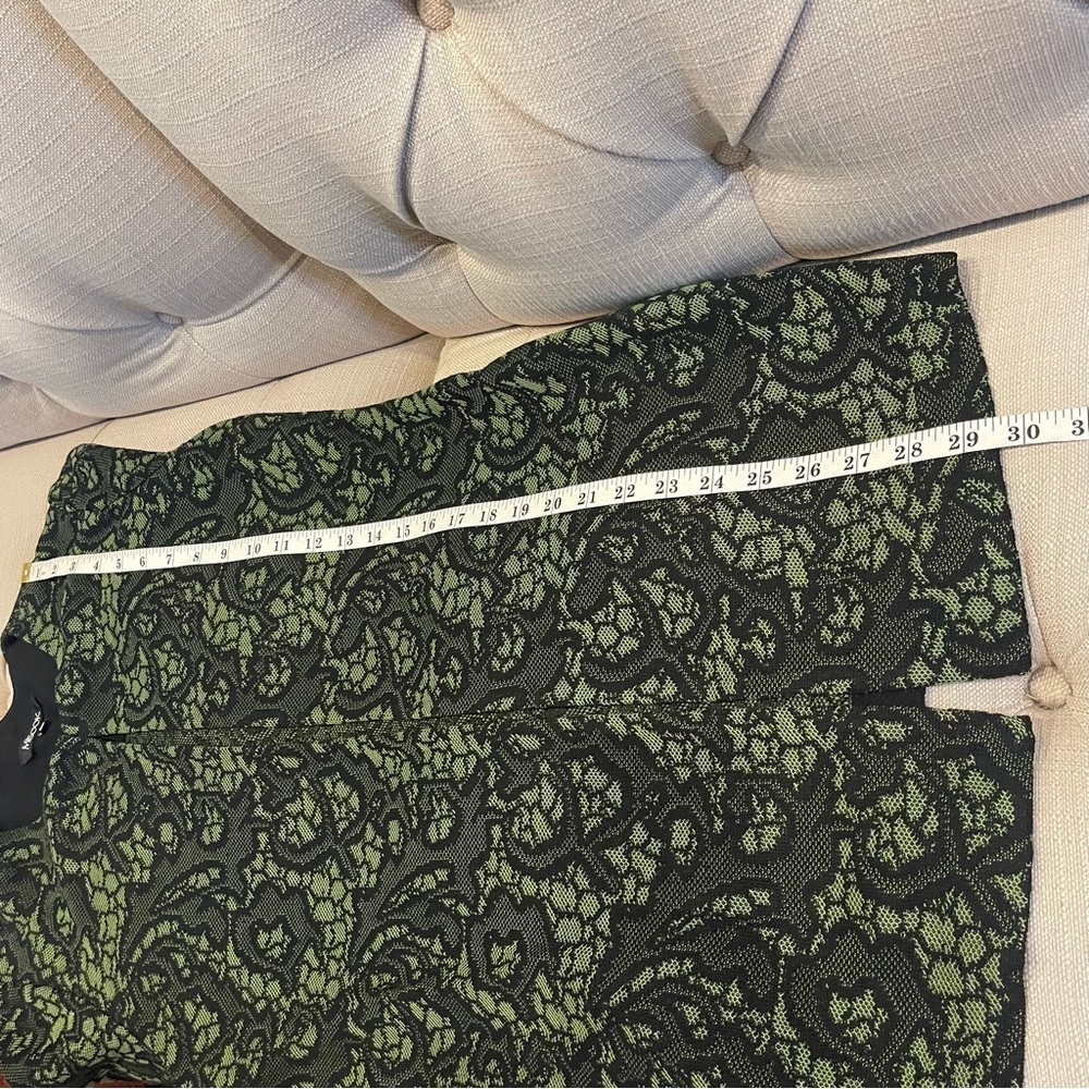 Misook Heritage Fit Open Front Cardigan Jacket Green Black Lace Sweater Small - Picture 9 of 10